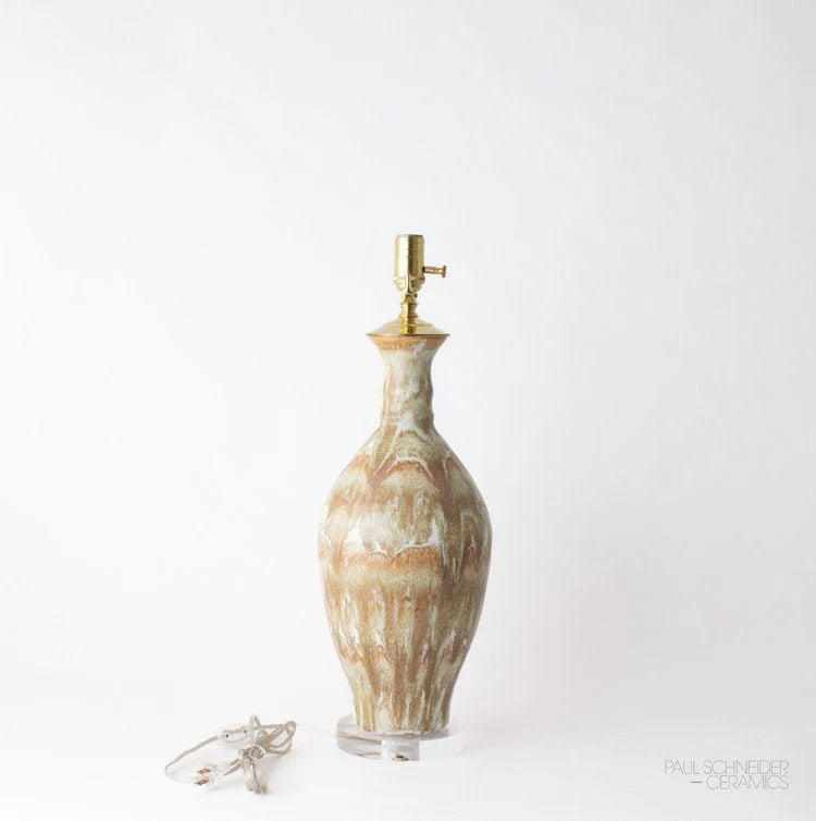 Paul Schneider Ceramics Apline Drip Banded table lamp in #6315-M with acrylic base