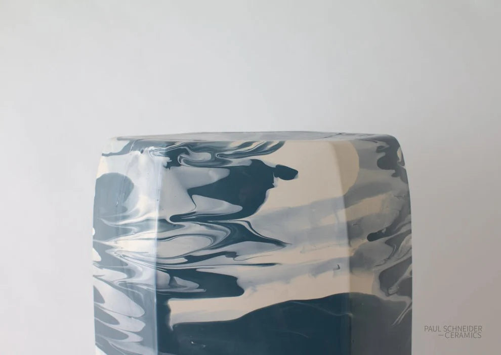 Paul Schneider Hexagonal Geode Garden Stool in #G112 