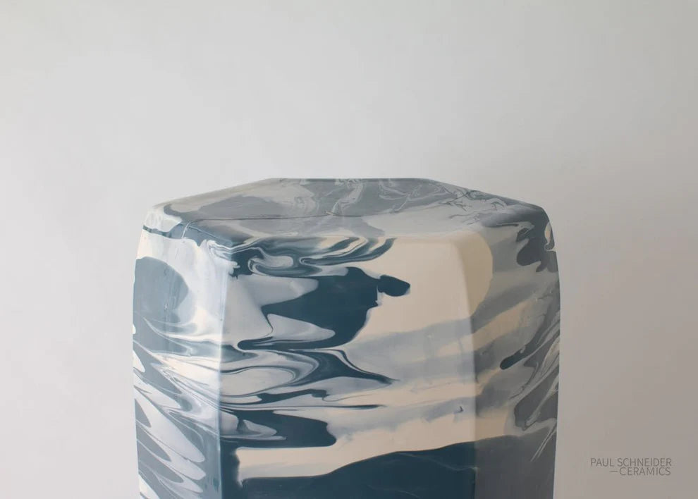 Paul Schneider Hexagonal Geode Garden Stool in #G112 