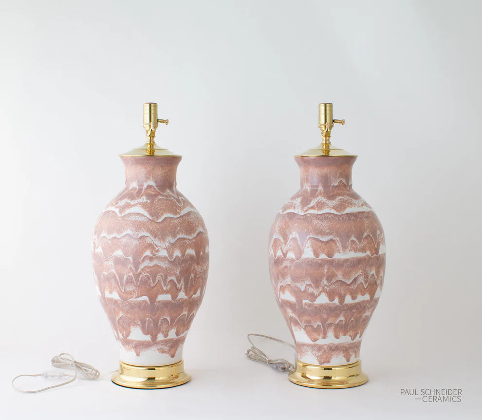 Paul Schneider Matagorda Drip Banded Lamp in Coral