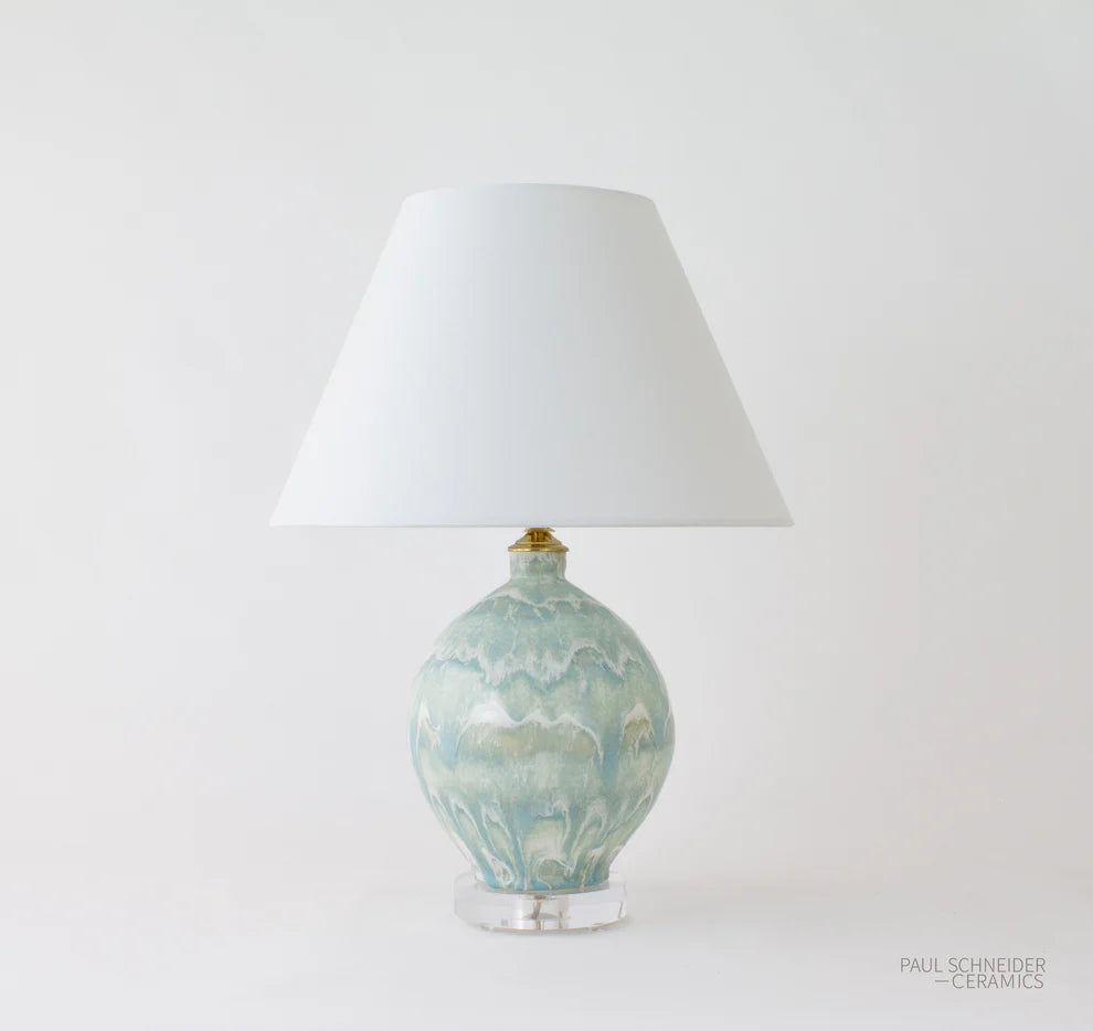Paul Schneider Maypearl Drip Banded in Celadon Lamp