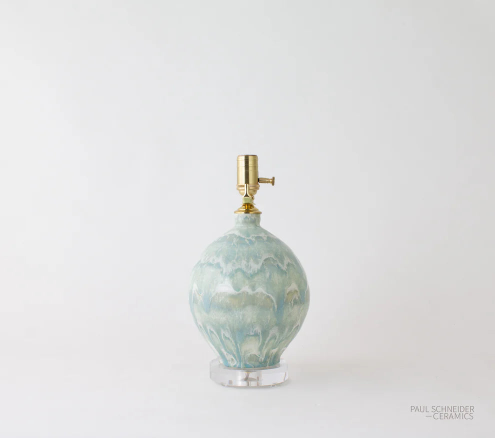 Paul Schneider Maypearl Drip Banded in Celadon Lamp