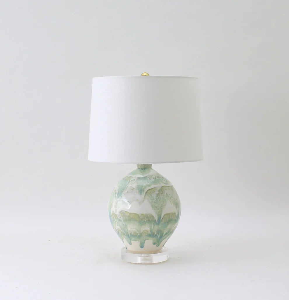Paul Schneider Maypearl Drip Banded in Celadon Lamp