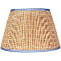 Penny Morrison Cinnamon on White Tribal Lampshade with Blue Trim