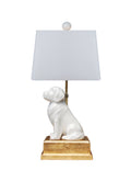 White porcelain labrador table lamp