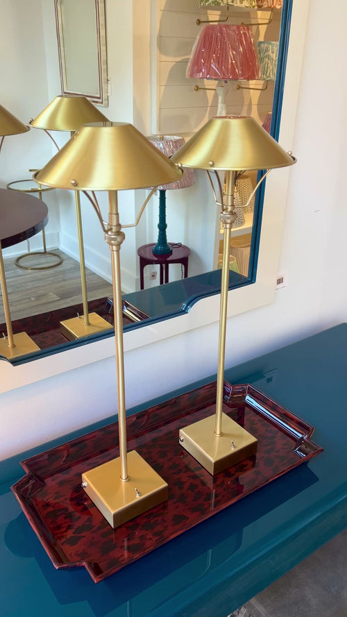 Anna Lari cordless Ambrina table lamp in glossy satin brass