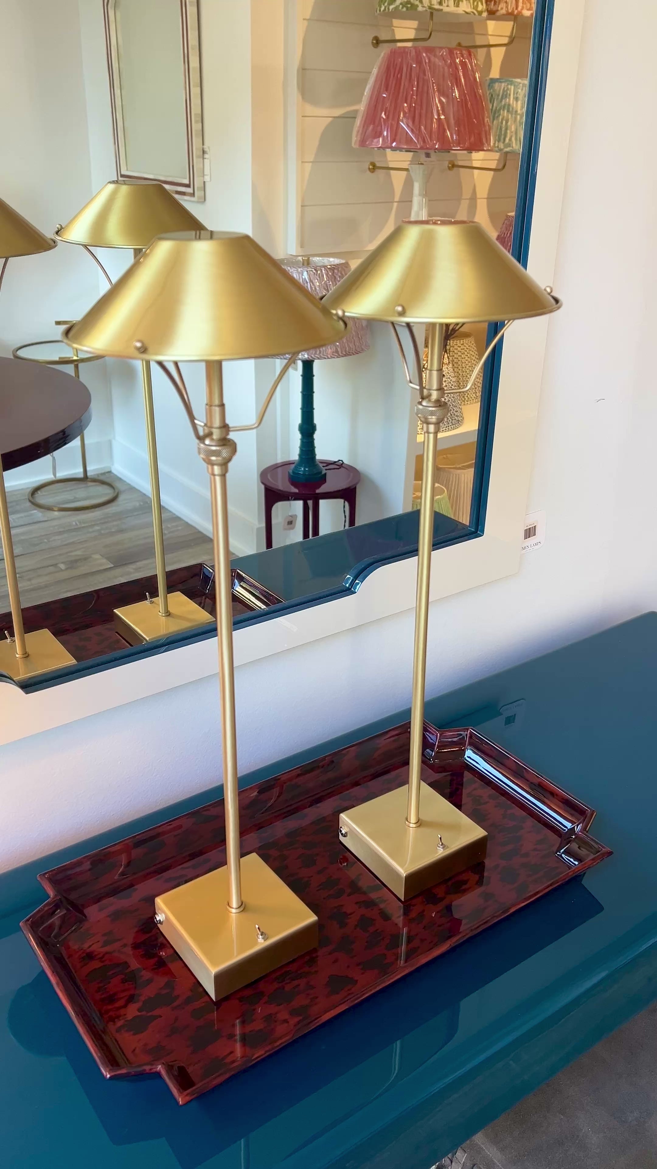 Anna Lari cordless Ambrina table lamp in glossy satin brass