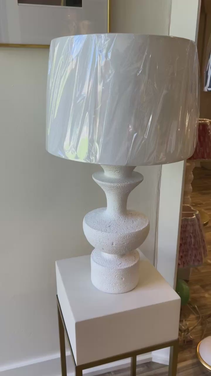 White Plaster Table Lamp