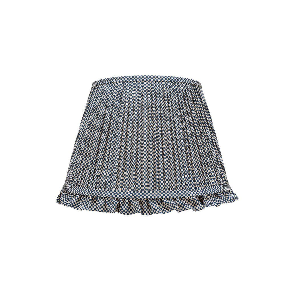 Rosanna Lonsdale Blue Checkered Lampshade with Frill