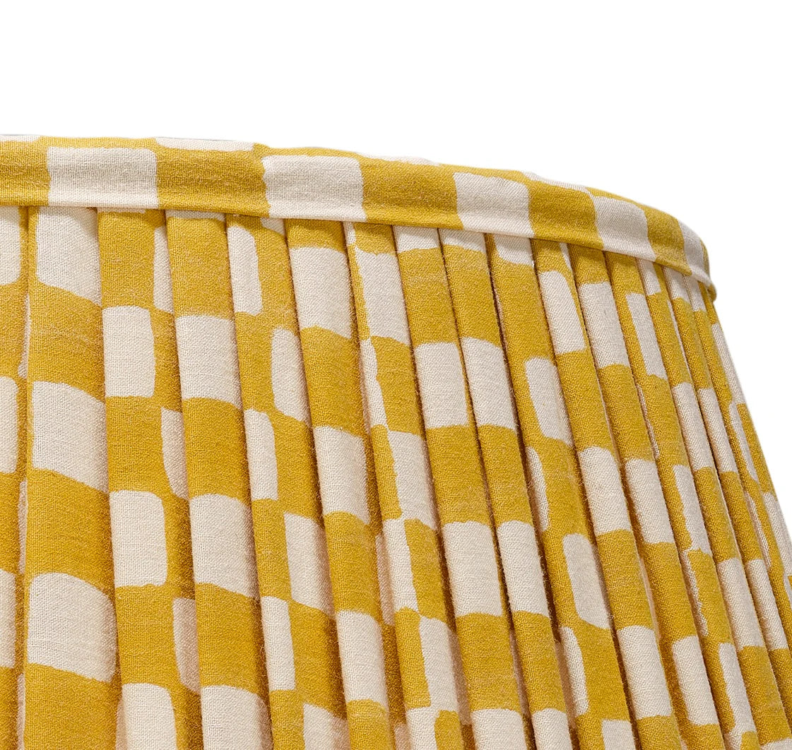 Rosanna Lonsdale Mustard Checkered Empire lampshade close-up