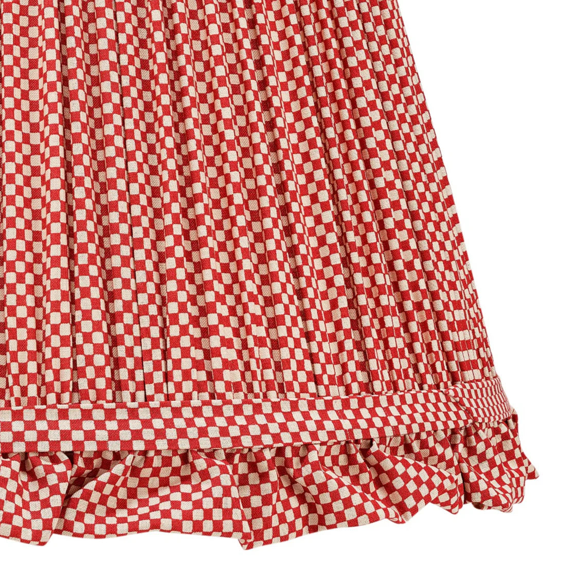 Rosanna Lonsdale Red Checkered Frill Lampshade close up