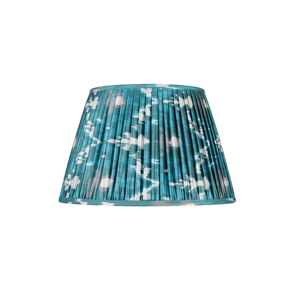 Verdigris and Jade Green Silk Ikat Empire Lampshade