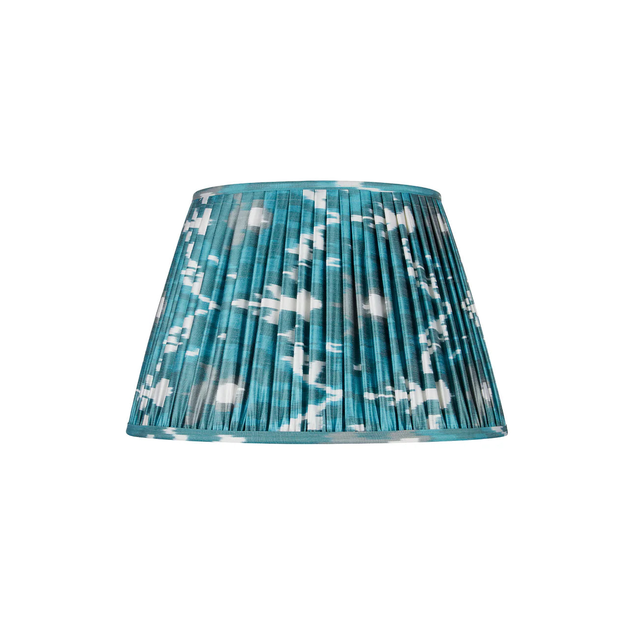 Verdigris and Jade Green Silk Ikat Empire Lampshade