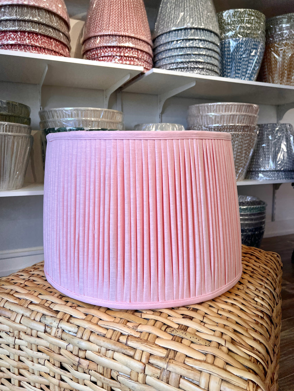 Sorella Glen Light Pink Shirred Drum Lampshade