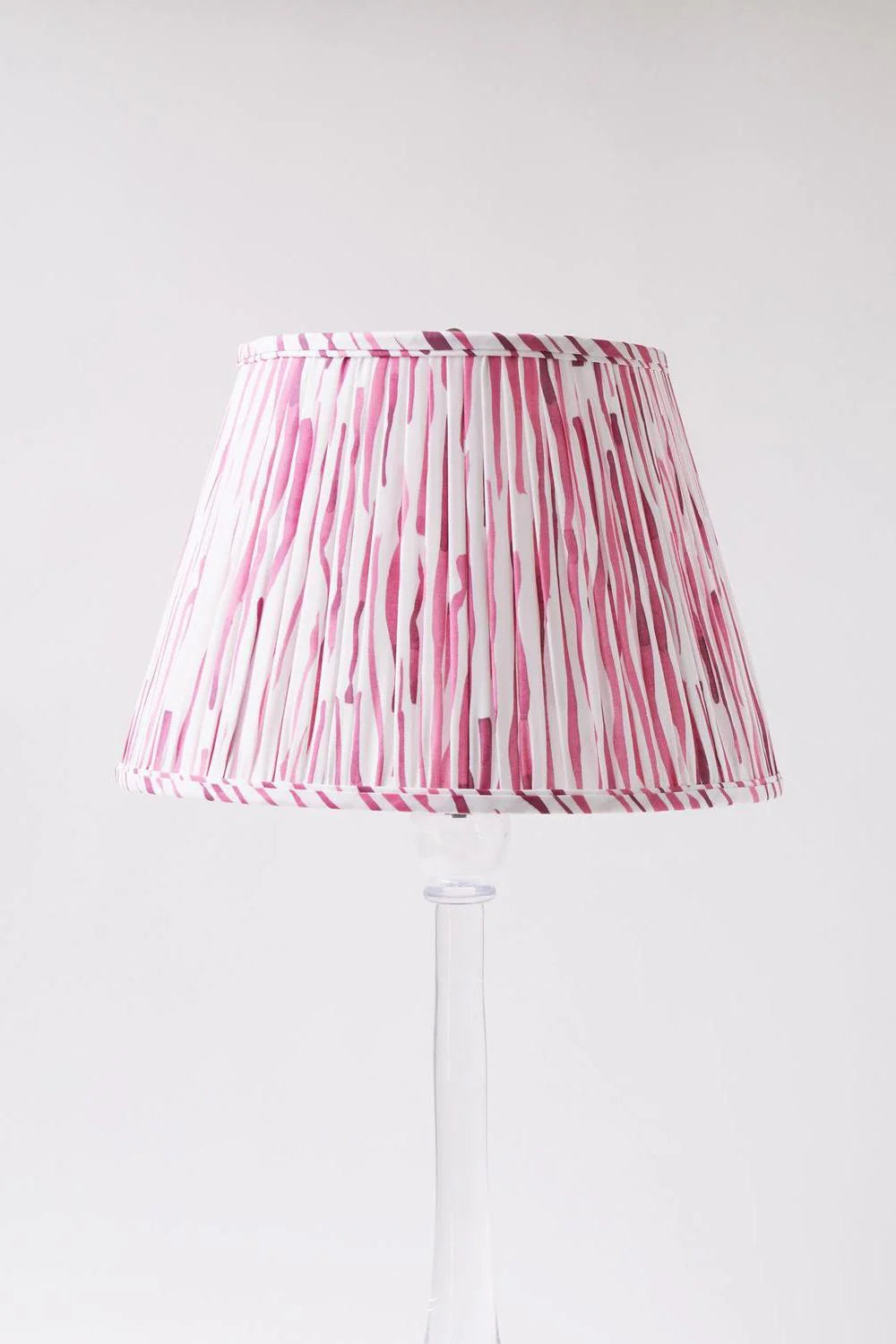 Sorella Glen Raspberry River Empire Lampshade styled on an acrylic lamp in Nashville, Tennessee