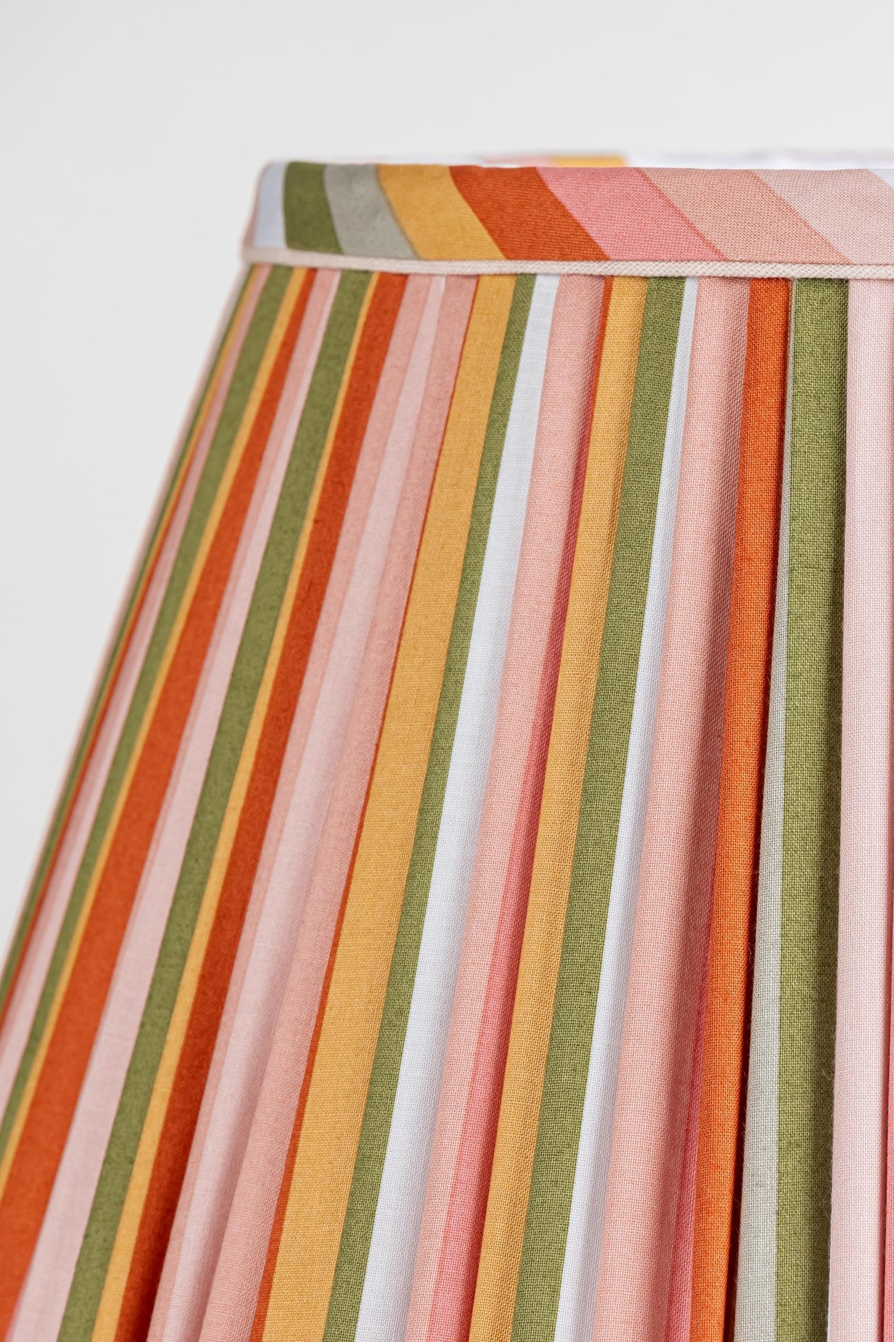 Sorella Glenn Bermuda Stripe Empire Lampshade with Skinny Sand Trim close-up