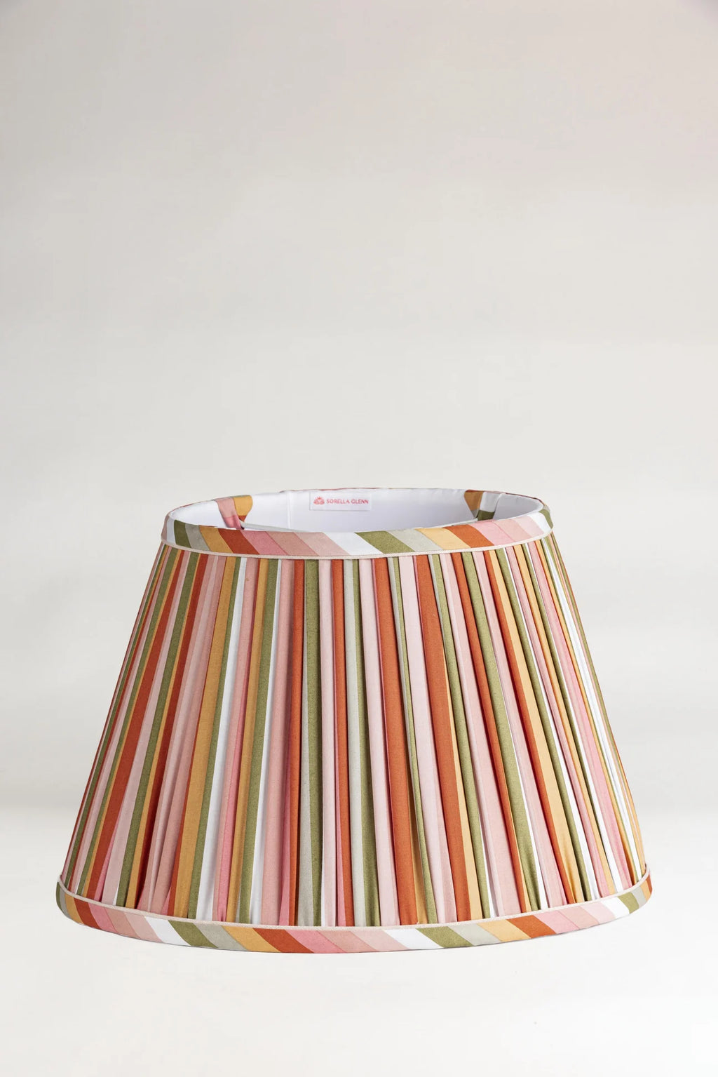 Sorella Glenn Bermuda Stripe Empire Lampshade with Skinny Sand Trim