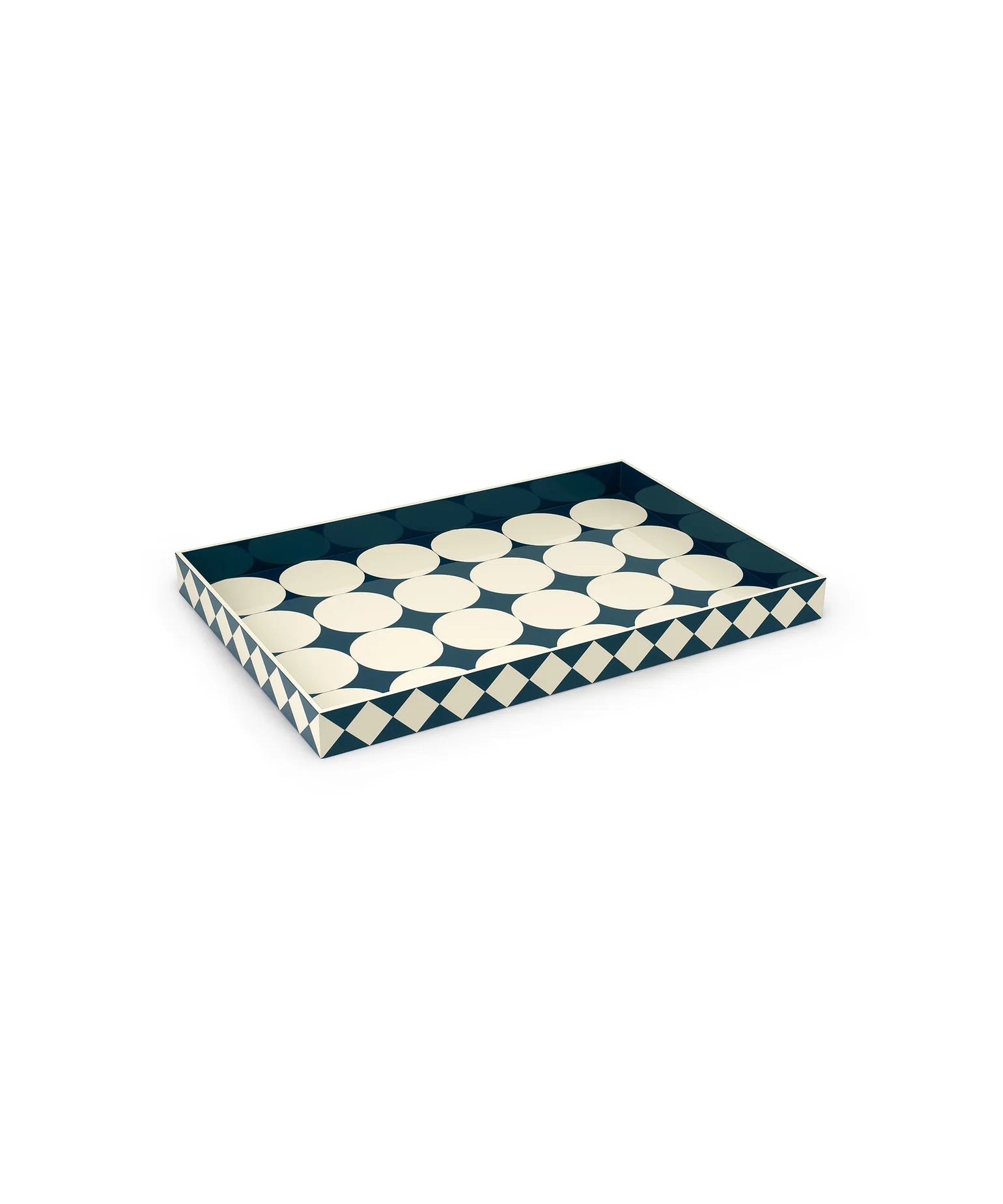 The Lacquer Company Large Peter Tray in Navy