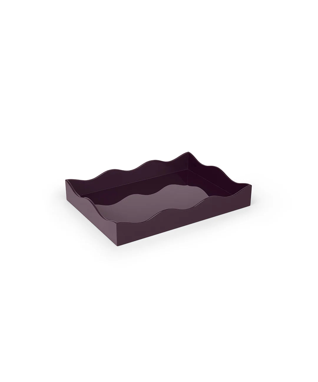 The Lacquer Company Medium Belles Rives Tray in Aubergine
