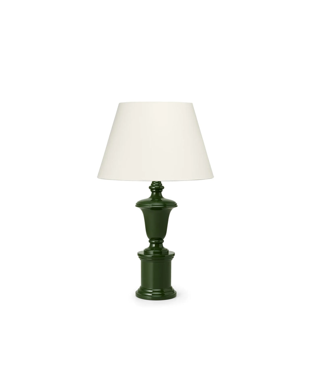 The Lacquer Company Urn Table Lamp in Loden Green