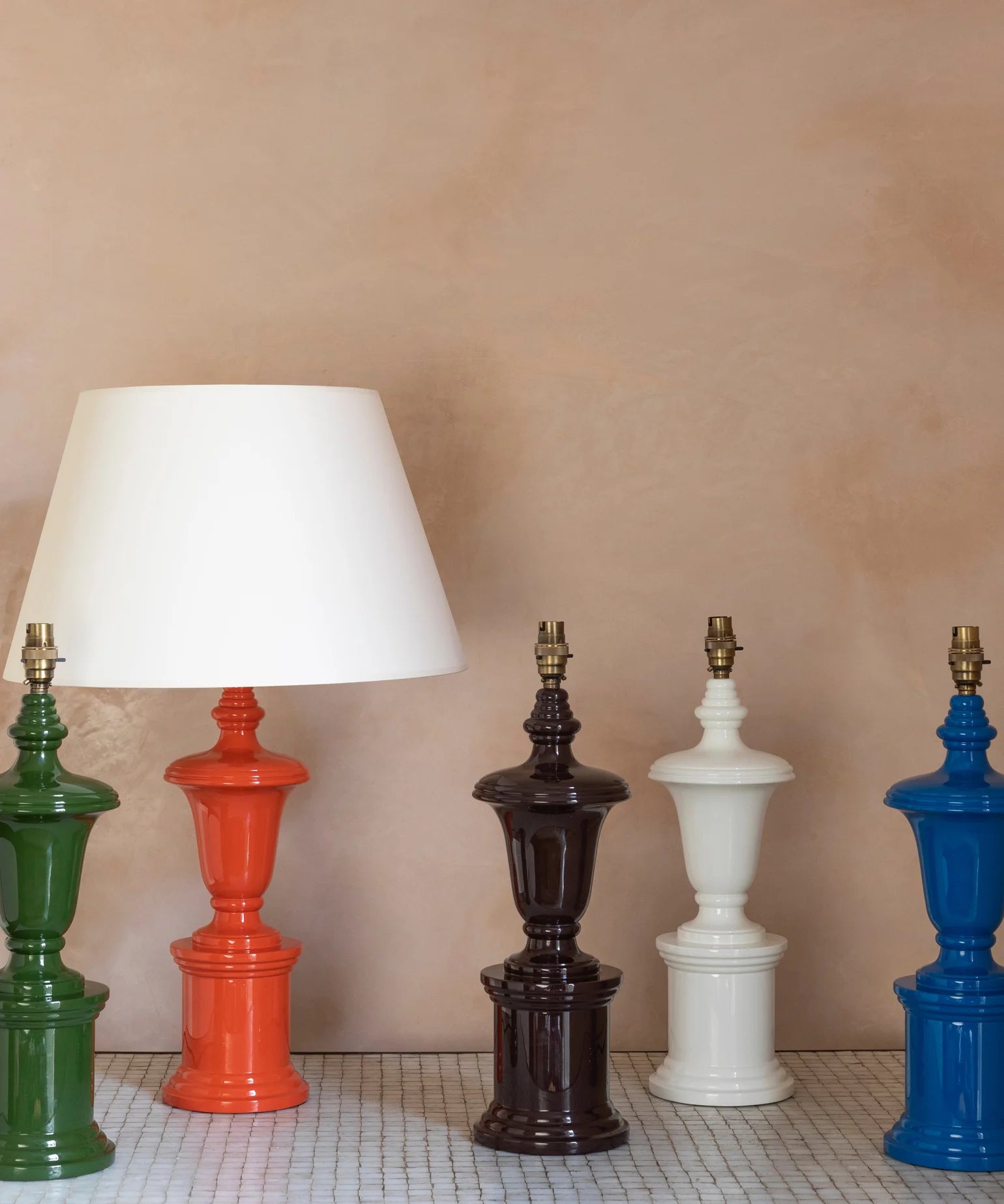 The Lacquer Company Urn Table Lamp in Loden Green styled in Nashville, Tennessee