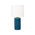 Visual Comfort Shanghai Large Table Lamp in Deep Ocean Crackle 